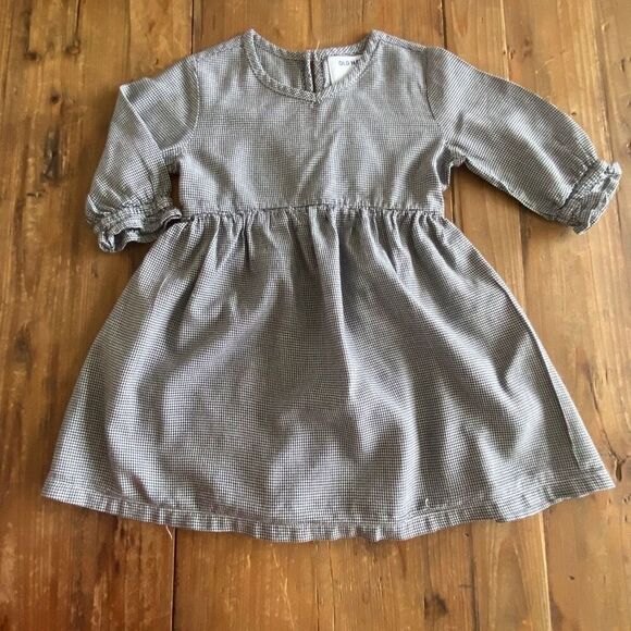 Old Navy Houndstooth Dress Black White Casual Toddler Size 2T - Picture 4 of 10